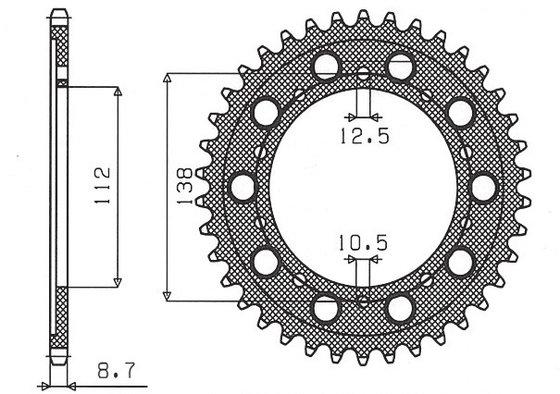 1-5485-43 SUNSTAR SPROCKETS rear steel sprocket - 43 teeth, 530 pitch