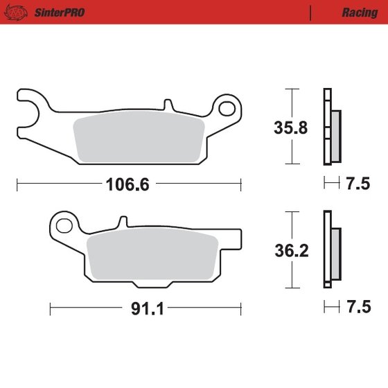 095911 MOTO-MASTER sintered metal racing brake pads