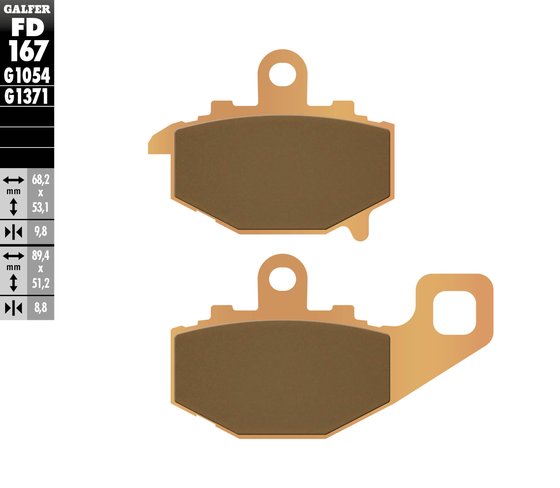 FD167G1371 GALFER street sinter brake pads for kawasaki rr