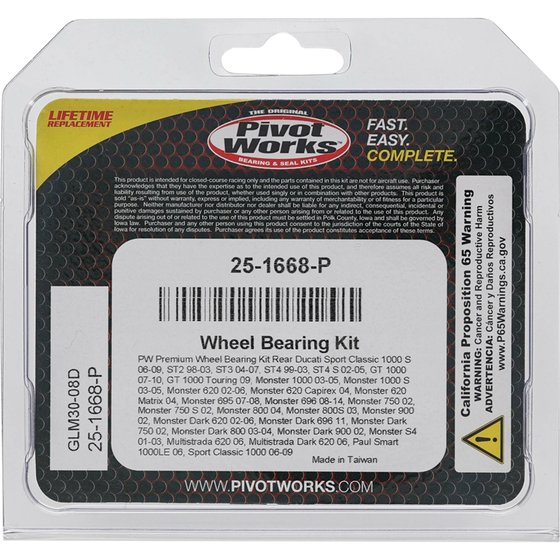 25-1668 All Balls wheel bearing kit rear