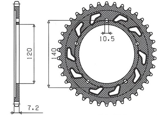 1-4499-50 SUNSTAR SPROCKETS rear steel sprocket - 50 teeth, 525 pitch