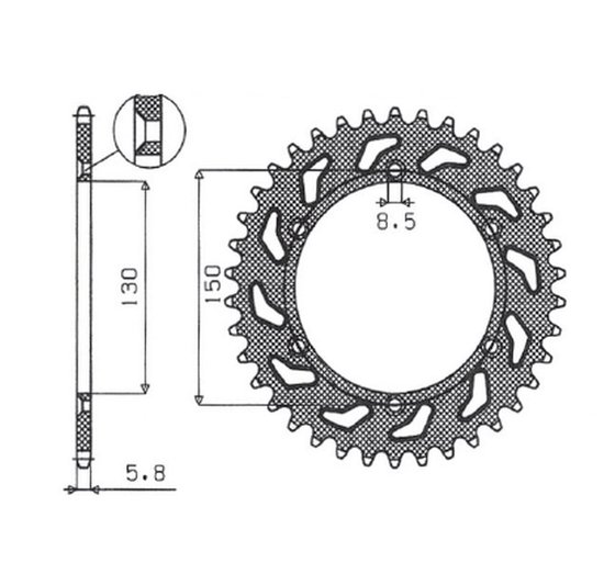 SUN5-3592-50BK SUNSTAR SPROCKETS rear aluminum (ergal) sprocket