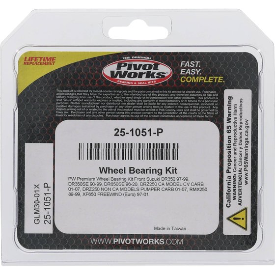 25-1051 All Balls wheel bearing kit front