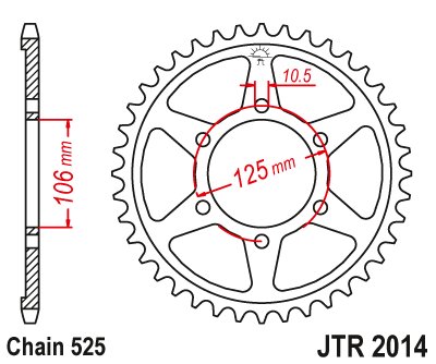 JTR2014 JT Sprockets steel rear sprocket