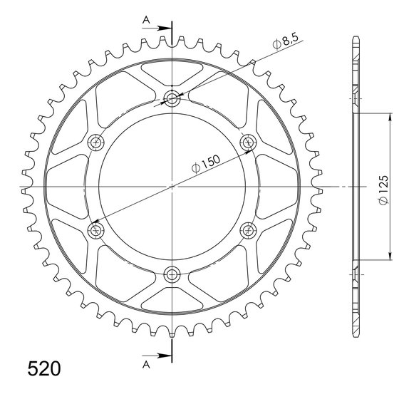 RFE-990 Supersprox steel rear sprocket