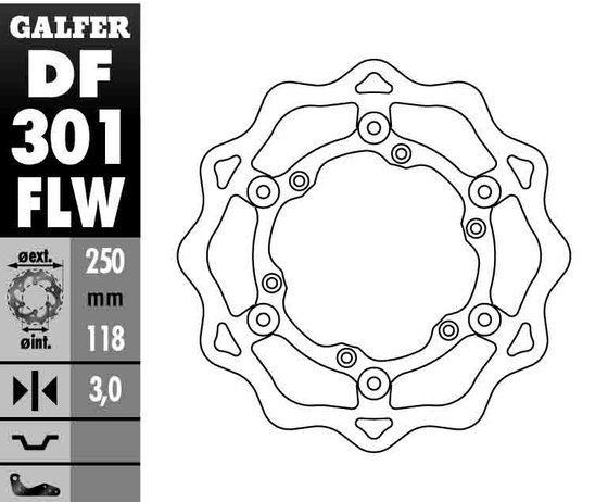 DF301FLW GALFER float wave brake rotor