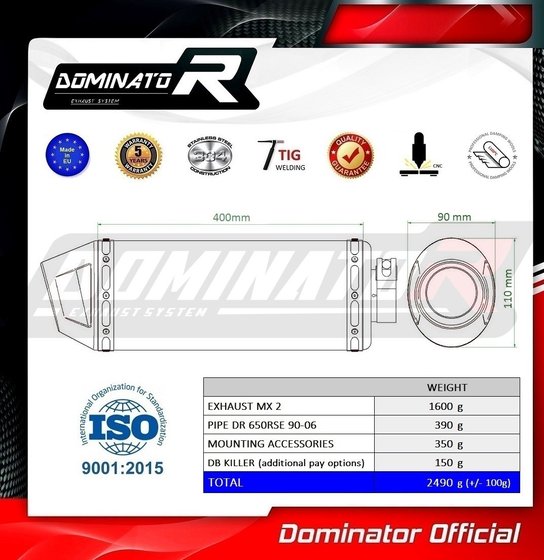 SU030DE-S Dominator exhaust silencer mx2