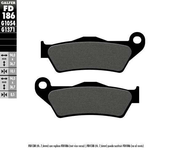 FD186G1054 GALFER semi-metal brake pad