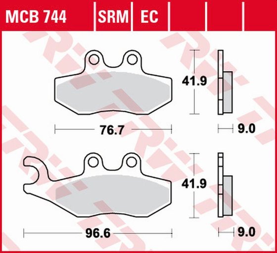 MCB744EC TRW organic brake pad for scooter - 125