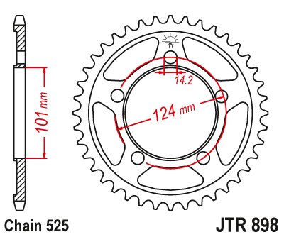 450841JT JT Sprockets rear sprocket 41 tooth pitch 525 jtr89841