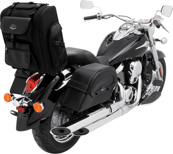 3515-0080 SADDLEMEN expandable sissy bar bag in black textile