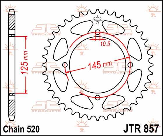 85747JT JT Sprockets rear sprocket 47 tooth pitch 520 jtr85747