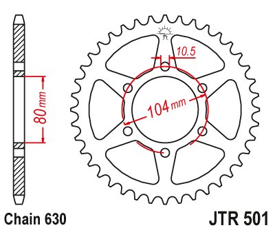 JTR501 JT Sprockets steel rear sprocket