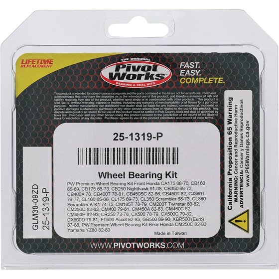 25-1319 All Balls wheel bearing kit front