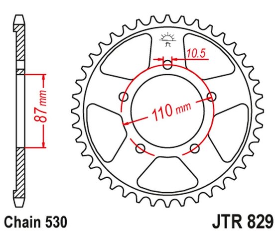 JTR829.47ZBK JT Sprockets rear steel sprocket - 47 teeth