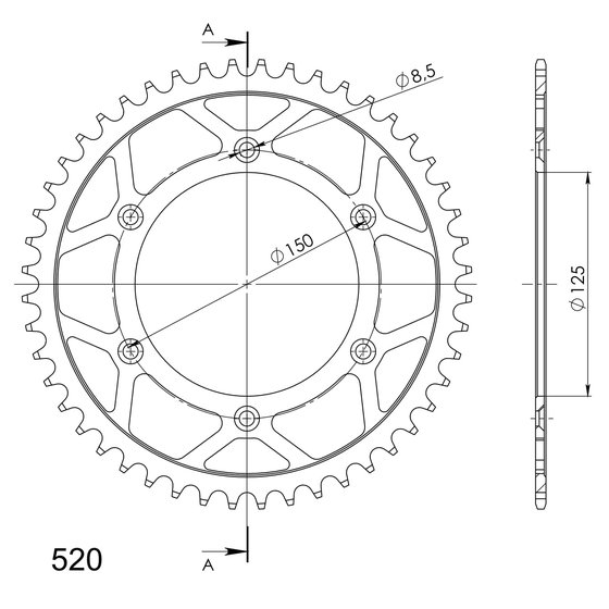 RFE-990 Supersprox steel rear sprocket