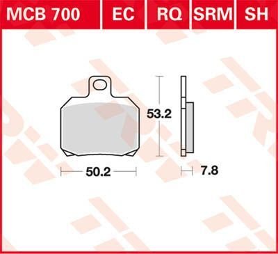 MCB700 TRW allround organic standard brake pad