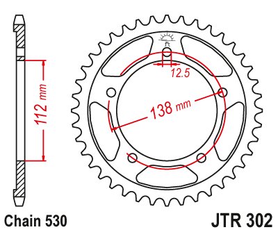 40842JT JT Sprockets rear sprocket 42 tooth pitch 530 jtr30242