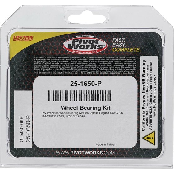 25-1650 All Balls wheel bearing kit rear