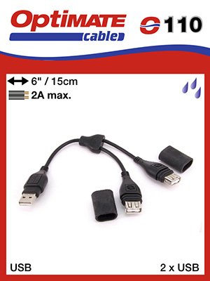 O110 TECMATE usb y-splitter with weatherproof connection system