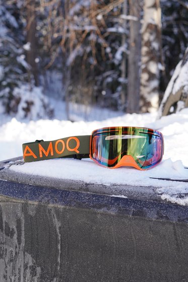 645-23130312 AMOQ vision vent+ magnetic goggles military green/orange - gold mirror