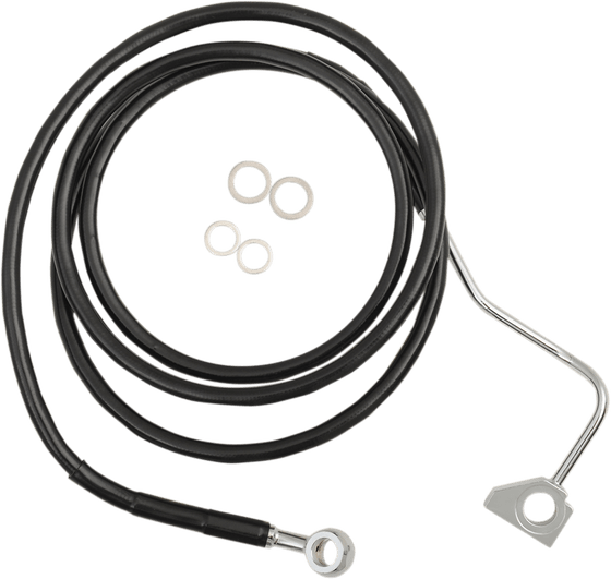 614220-BLK DRAG SPECIALTIES standard length front black vinyl/stainless steel upper brake line kit