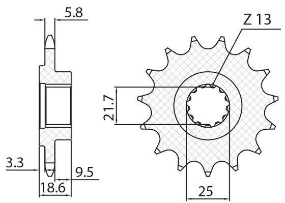 SUN3A214 SUNSTAR SPROCKETS front sprocket