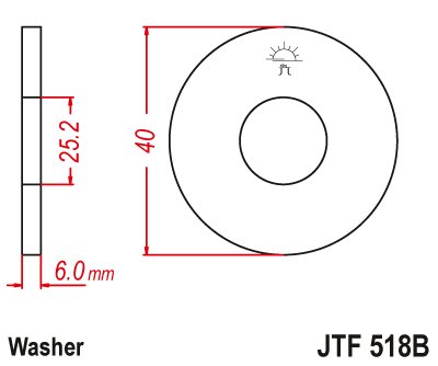 JTF518B JT Sprockets steel front sprocket