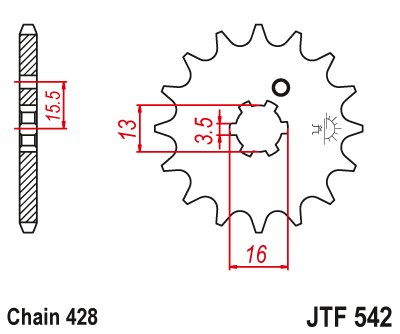 JTF542 JT Sprockets steel front sprocket