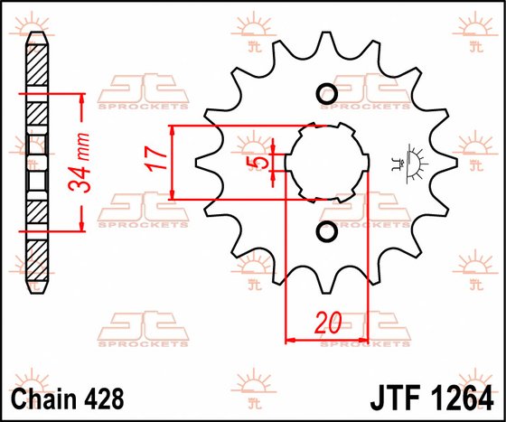 203716JT JT Sprockets front sprocket 16tooth pitch 428 jtf126416