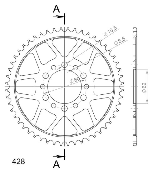 12208-52 Supersprox / jt rear sprocket 1842.52