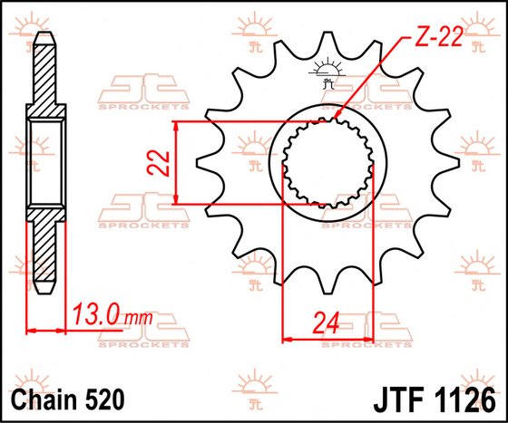 JTF1126 JT Sprockets steel front sprocket