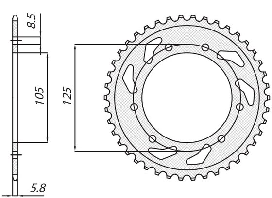 SUN1-1446-53 SUNSTAR SPROCKETS rear sprocket