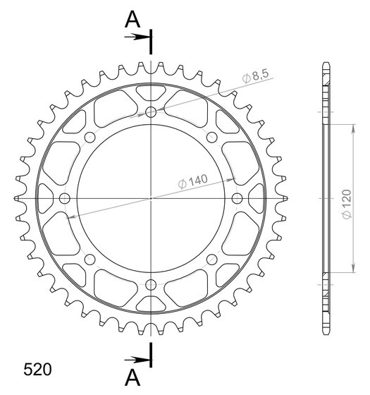 16600-43 Supersprox / jt rear sprocket 487.43