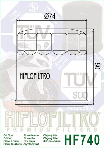 20-HF740 Hiflofiltro "hiflo" alyvos filtras hf740