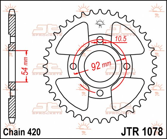 457060JT JT Sprockets galinė žvaigždutė 60 dantukų žingsnis 420 juoda