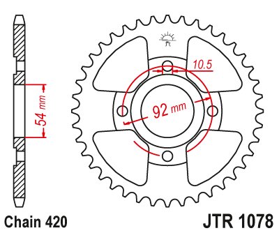 457060JT JT Sprockets galinė žvaigždutė 60 dantukų žingsnis 420 juoda