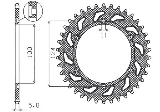 SUN1-3435-47 SUNSTAR SPROCKETS galinė žvaigždutė