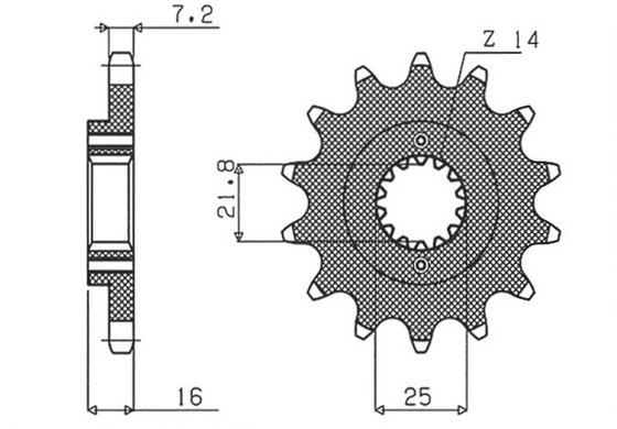 SUN41514 SUNSTAR SPROCKETS priekinė žvaigždutė