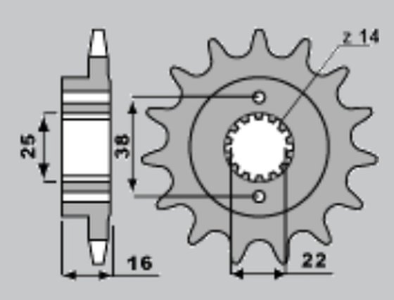 38014 SUNSTAR SPROCKETS 520 14t priekinė žvaigždutė