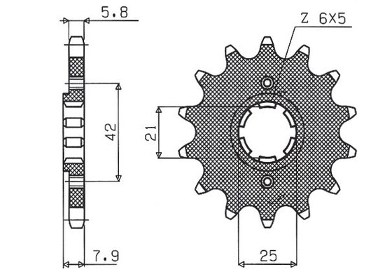 SUN31615 SUNSTAR SPROCKETS priekinė žvaigždutė