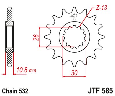 JTF585 JT Sprockets plieninė priekinė žvaigždutė