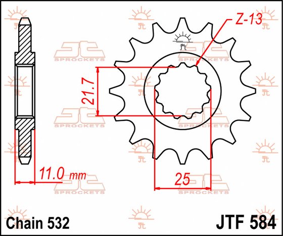 44216JT JT Sprockets priekinė žvaigždutė 16 dantukų žingsnis 532 jtf58416