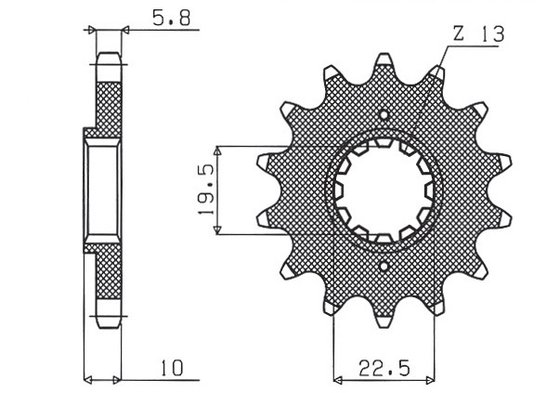 SUN32314 SUNSTAR SPROCKETS priekinė žvaigždutė