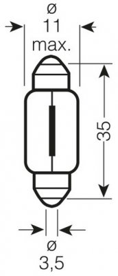 OSRAM 5w 12v sv8.5-8 c5w lemputė