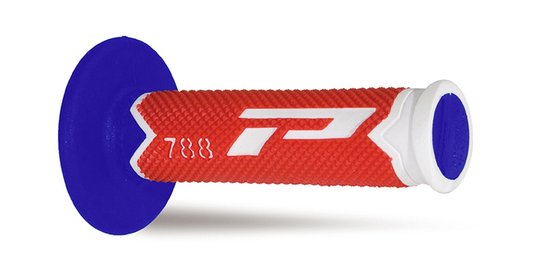 PRO GRIP trigubo tankio offroad rankenos 788 balta/raudona/mėlyna