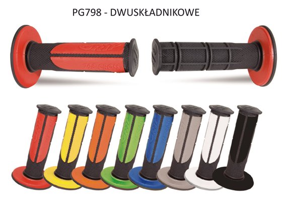 PRO GRIP dvigubo tankio bekelės rankenos - juodos/raudonos spalvos