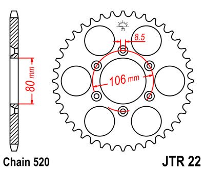 356049JT JT Sprockets galinė žvaigždutė 49 dantukų 520 juoda