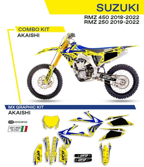 650-AD030-102 UFO ufo grafikos rinkinys rm-z 250 2019- /450 2018- akaishi yellow