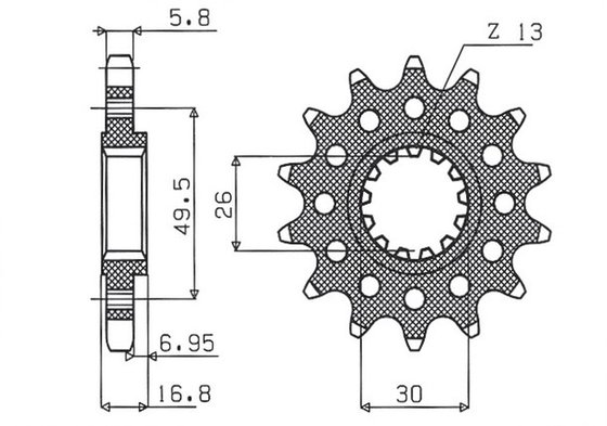 SUN39315 SUNSTAR SPROCKETS priekinė žvaigždutė